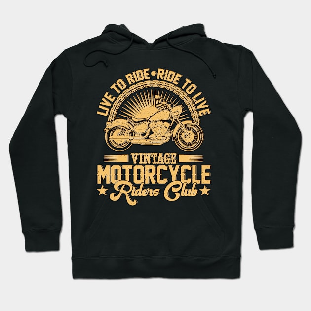 Vintage Motorcycle Riders Club Hoodie by masterpiecesai